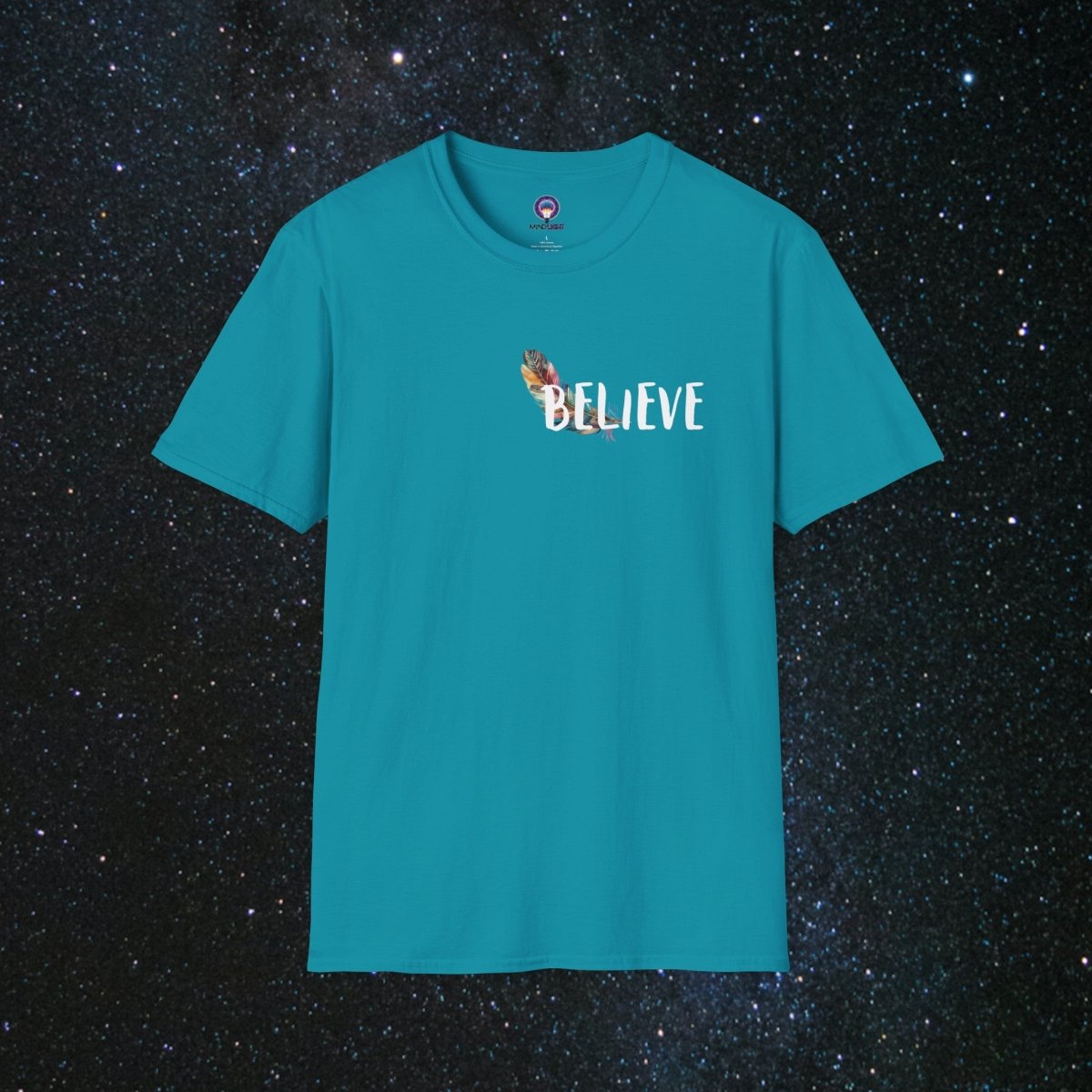 Manifestation - Minima Unisex Softstyle T-Shirt - MindLight Apparel - Manifestation - Minima Unisex Softstyle T-Shirt - Tropical Blue - S -