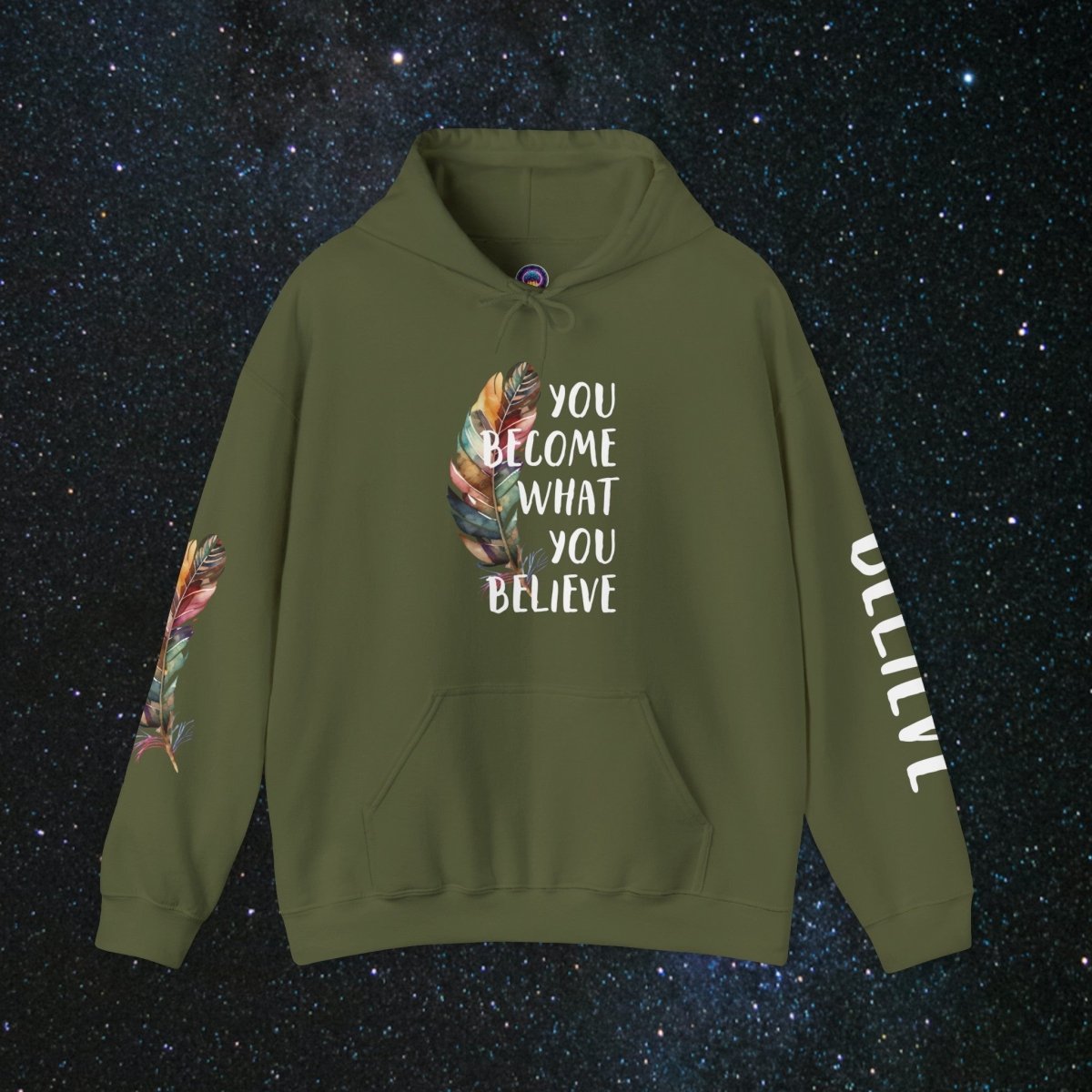 Manifestation - Unisex Pullover Hoodie - MindLight Apparel - Manifestation - Unisex Pullover Hoodie - Military Green - S -