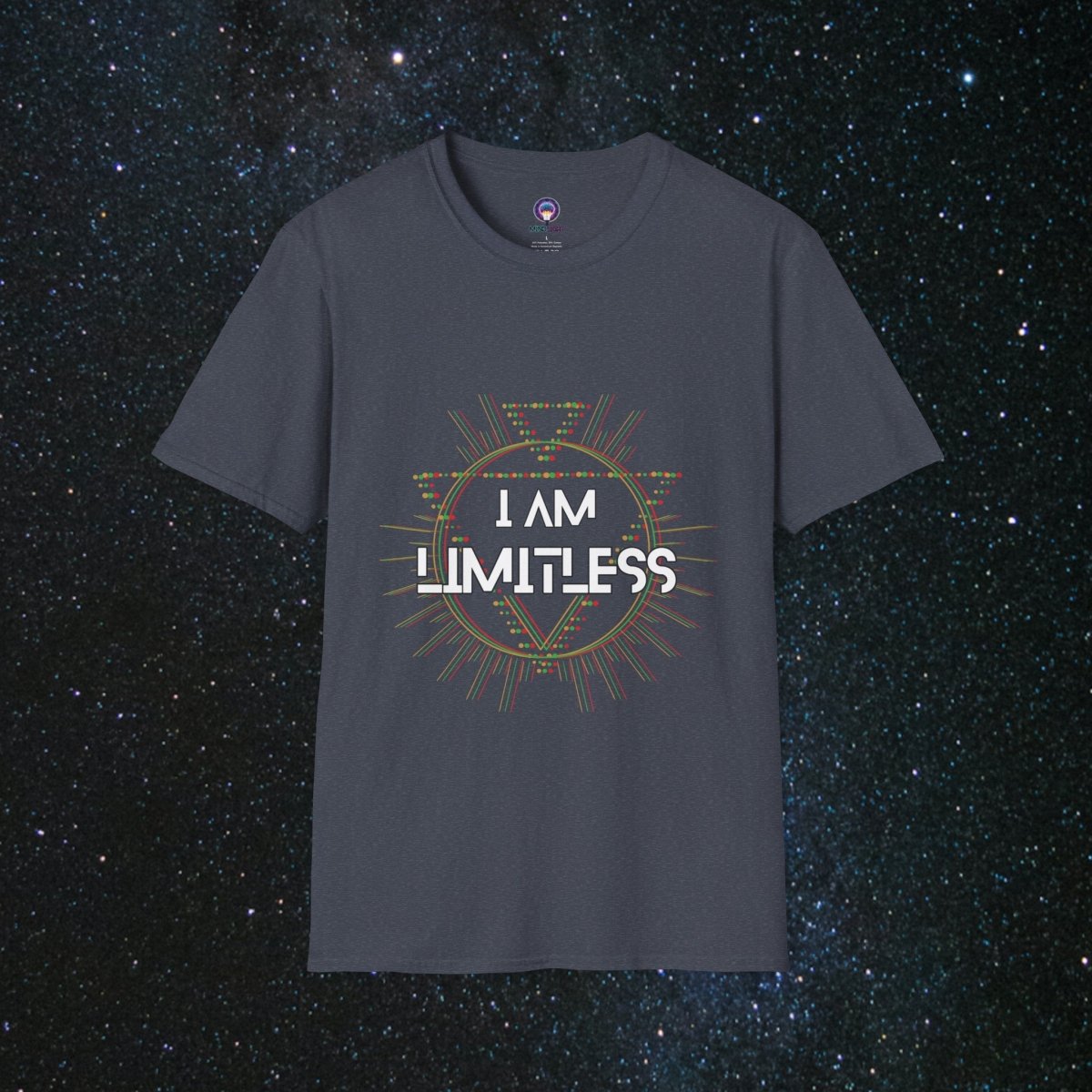 MindLight Alpha Infinite Unisex Softstyle T-Shirt - MindLight Apparel - MindLight Alpha Infinite Unisex Softstyle T-Shirt - Heather Navy - XS -