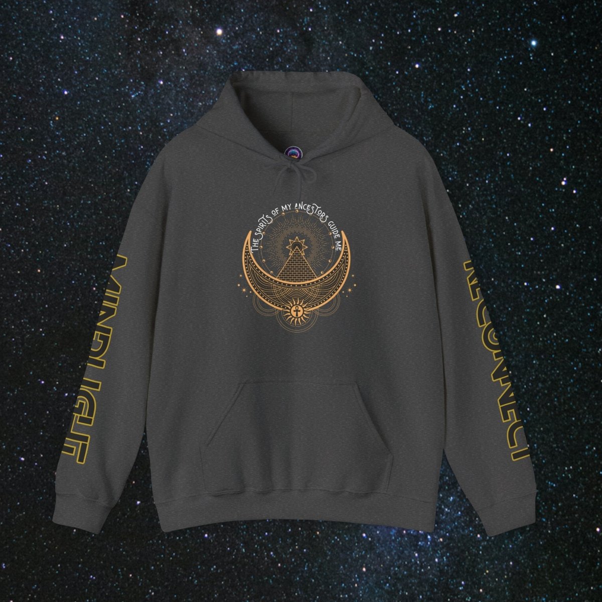 MindLight Ancestral Echoes Unisex Heavy Blend™ Hoodie - MindLight Apparel - MindLight Ancestral Echoes Unisex Heavy Blend™ Hoodie - Dark Heather - S -