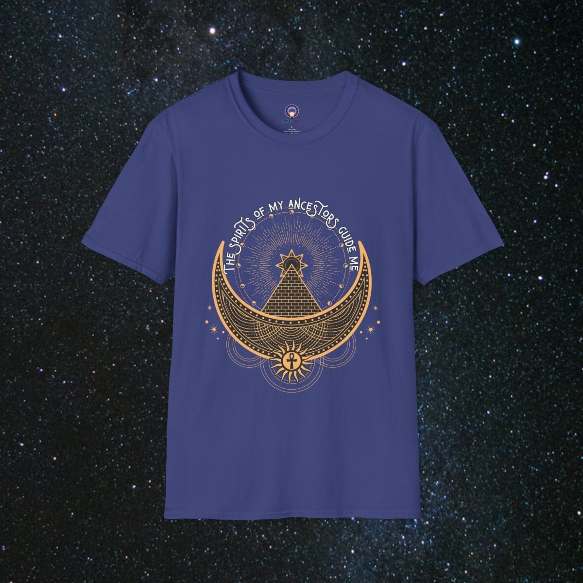 MindLight Ancestral Echoes Unisex Softstyle T-Shirt - MindLight Apparel - MindLight Ancestral Echoes Unisex Softstyle T-Shirt - Metro Blue - M -