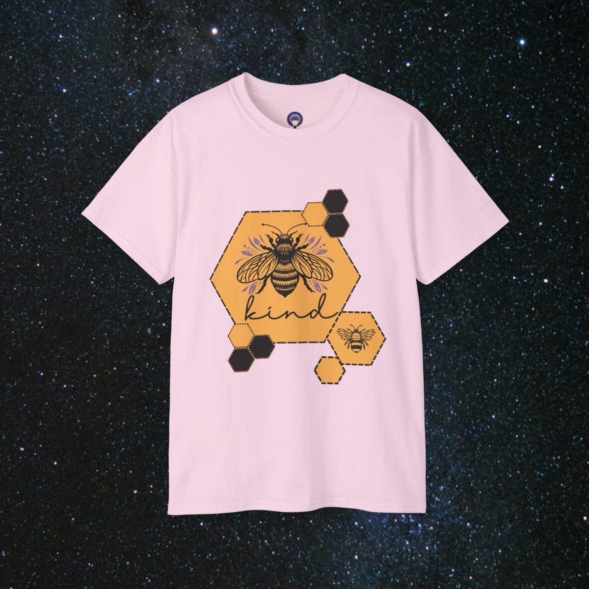 MindLight Bee Kind Unisex Ultra Cotton Tee - MindLight Apparel - MindLight Bee Kind Unisex Ultra Cotton Tee - Light Pink - S -
