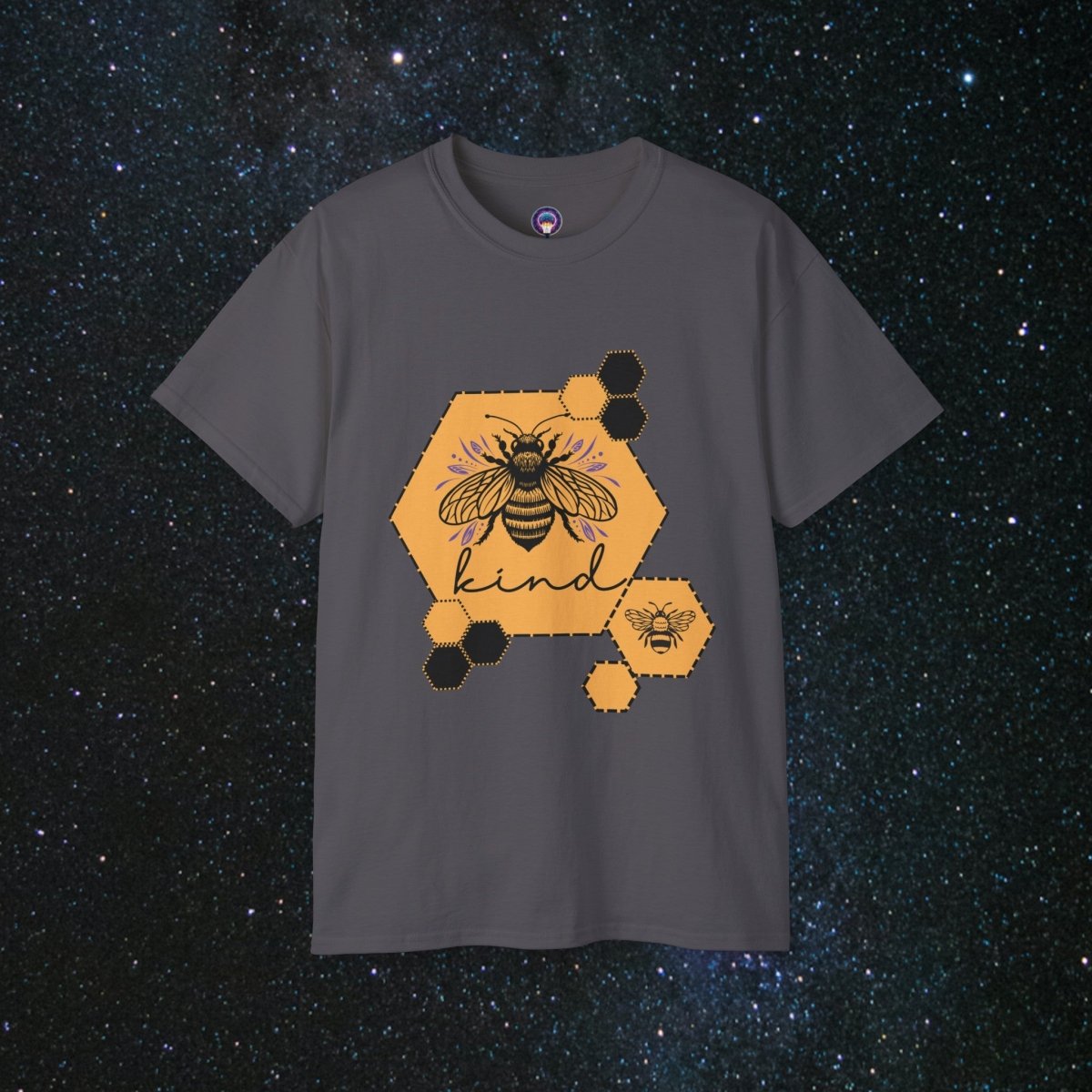MindLight Bee Kind Unisex Ultra Cotton Tee - MindLight Apparel - MindLight Bee Kind Unisex Ultra Cotton Tee - Charcoal - S -