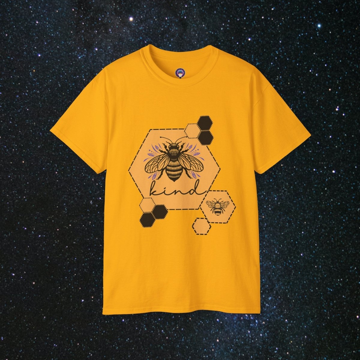 MindLight Bee Kind Unisex Ultra Cotton Tee - MindLight Apparel - MindLight Bee Kind Unisex Ultra Cotton Tee - Gold - S -