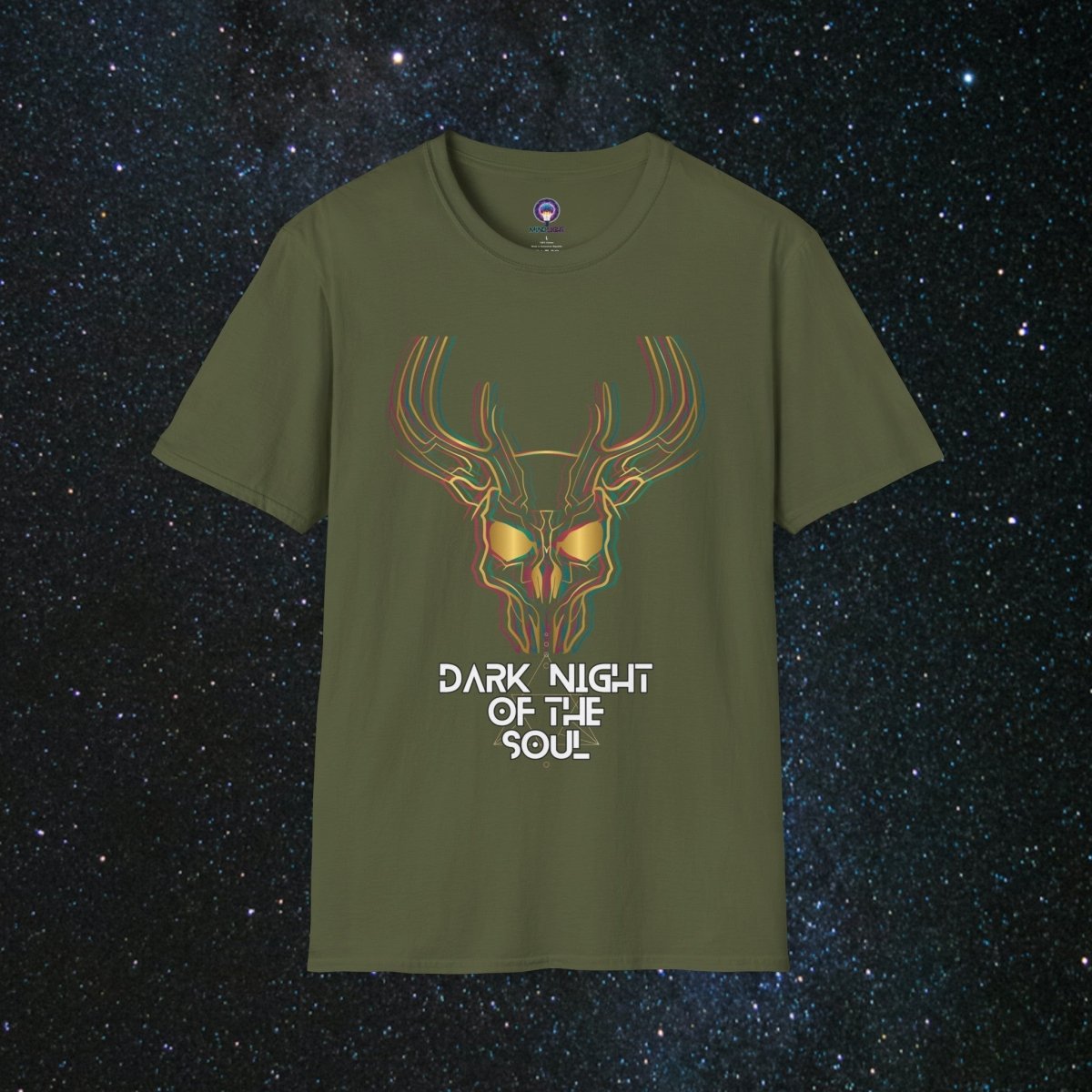 MindLight Glitch SoulGleam Unisex Softstyle T-Shirt - MindLight Apparel - MindLight Glitch SoulGleam Unisex Softstyle T-Shirt - Military Green - S -