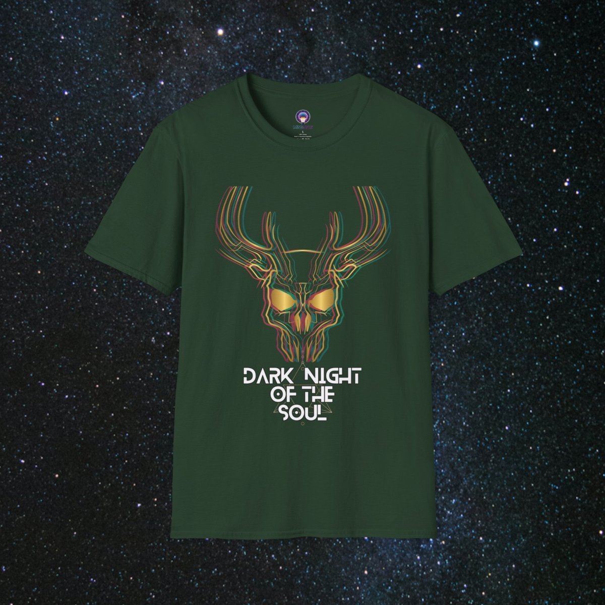 MindLight Glitch SoulGleam Unisex Softstyle T-Shirt - MindLight Apparel - MindLight Glitch SoulGleam Unisex Softstyle T-Shirt - Forest Green - S -