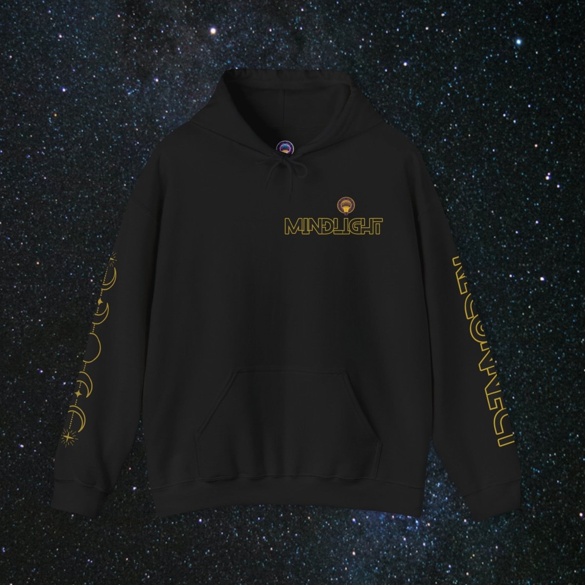 MindLight - Golden Unisex Pullover Hoodie - MindLight Apparel - MindLight - Golden Unisex Pullover Hoodie - Black - S -
