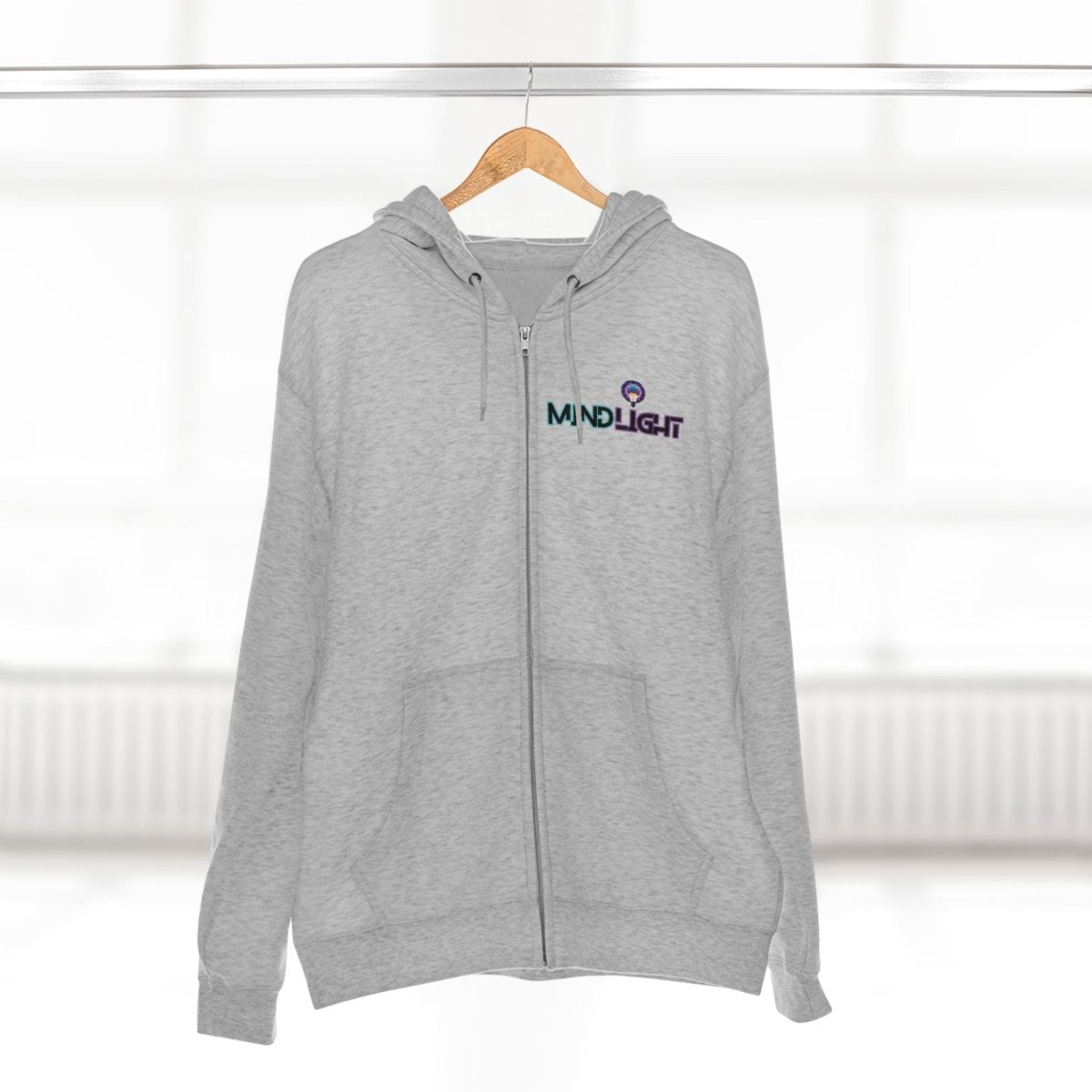 MindLight - Mini Logo Unisex Zip Hoodie - MindLight Apparel - MindLight - Mini Logo Unisex Zip Hoodie - Red - S -