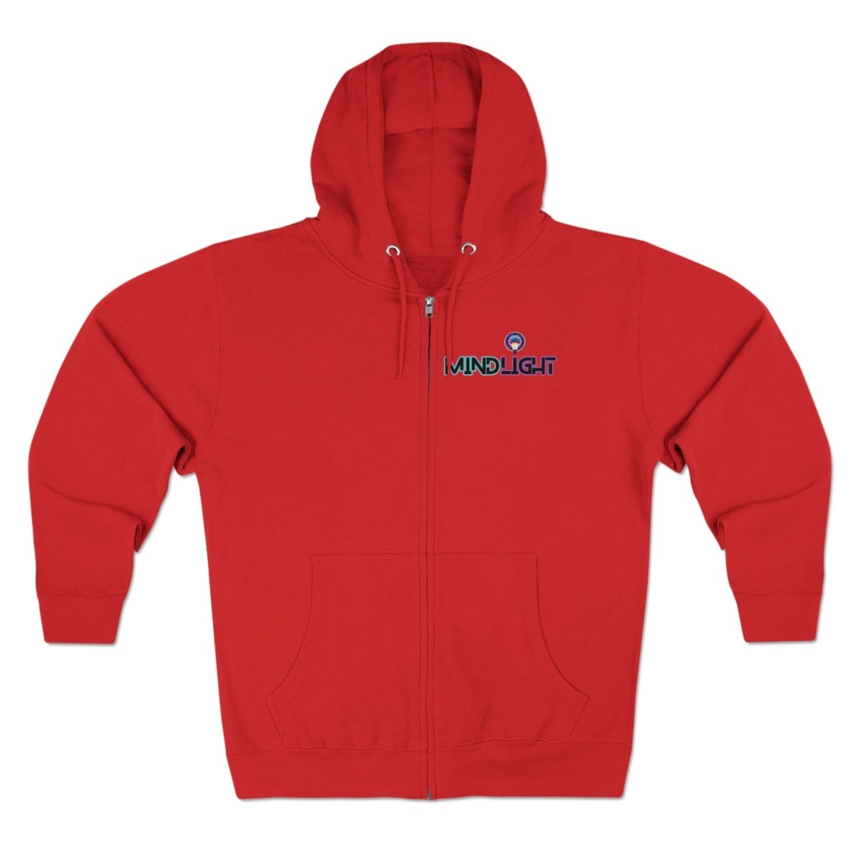MindLight - Mini Logo Unisex Zip Hoodie - MindLight Apparel - MindLight - Mini Logo Unisex Zip Hoodie - Red - S -