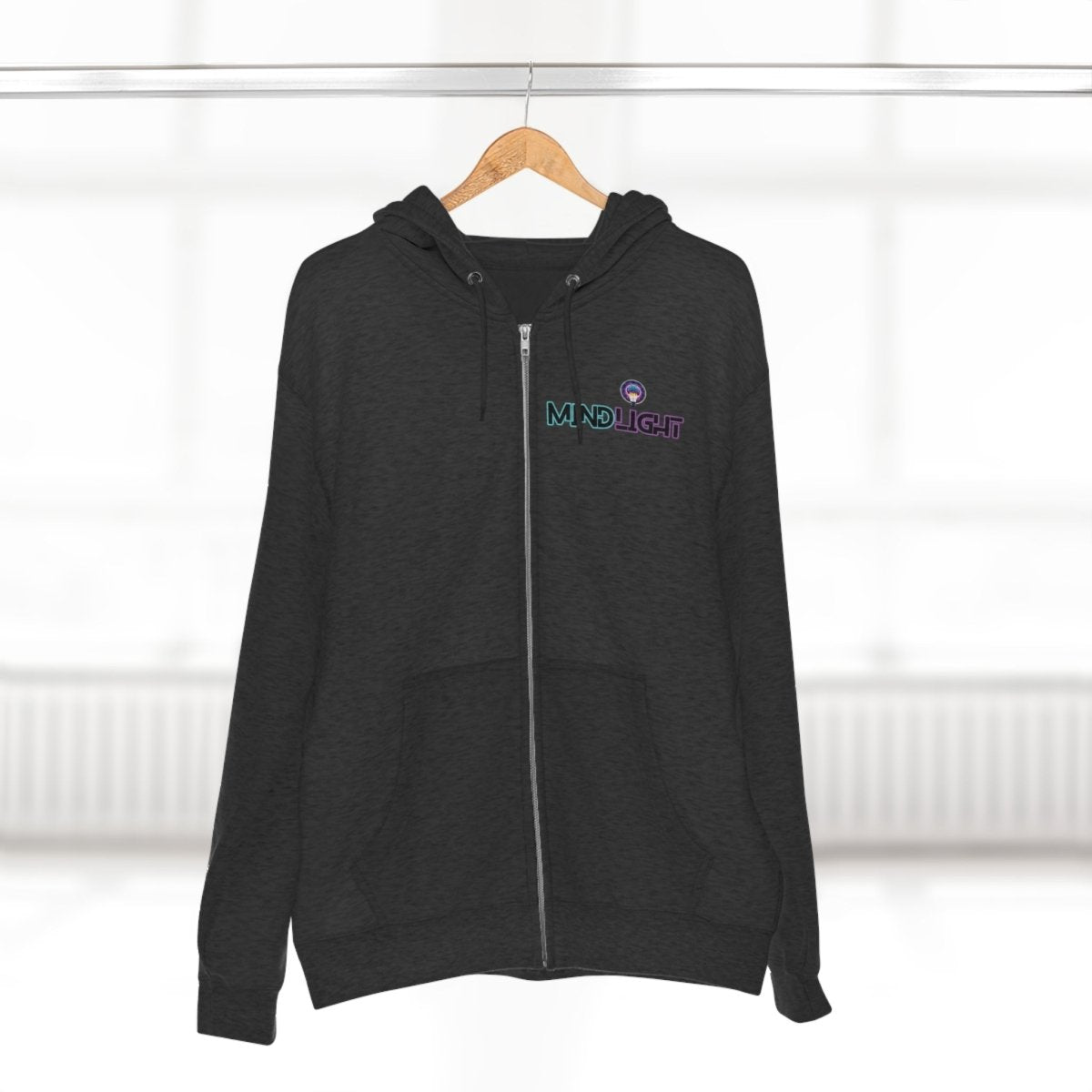 MindLight - Mini Logo Unisex Zip Hoodie - MindLight Apparel - MindLight - Mini Logo Unisex Zip Hoodie - Red - S -