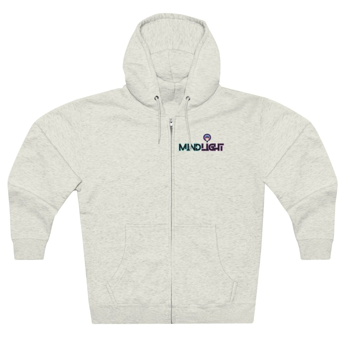 MindLight - Mini Logo Unisex Zip Hoodie - MindLight Apparel - MindLight - Mini Logo Unisex Zip Hoodie - Oatmeal Heather - M -
