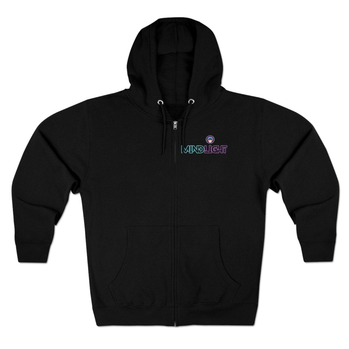 MindLight - Mini Logo Unisex Zip Hoodie - MindLight Apparel - MindLight - Mini Logo Unisex Zip Hoodie - Black - S -