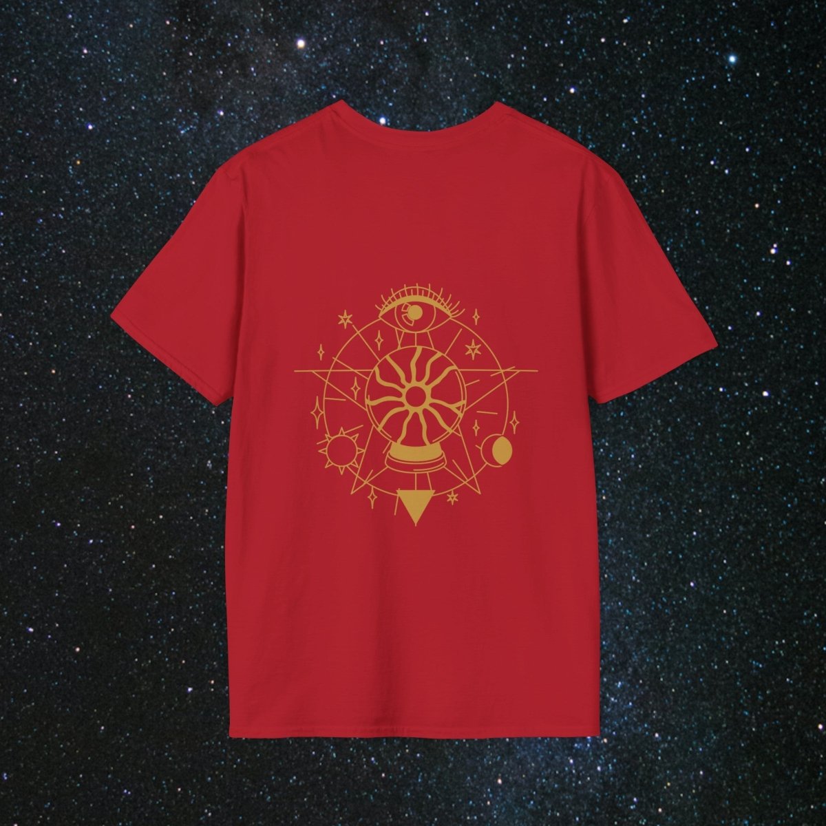 MindLight NoirAlchemy Glow Unisex Softstyle T-Shirt - MindLight Apparel - MindLight NoirAlchemy Glow Unisex Softstyle T-Shirt - Cherry Red - S -