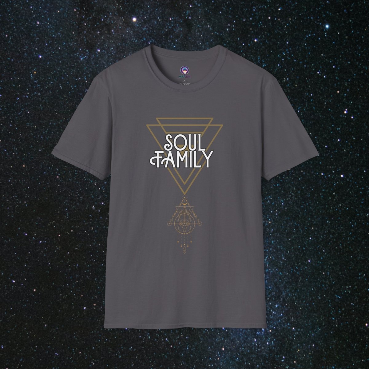 MindLight SoulGlow Unisex Softstyle T-Shirt - MindLight Apparel - MindLight SoulGlow Unisex Softstyle T-Shirt - Charcoal - XS -