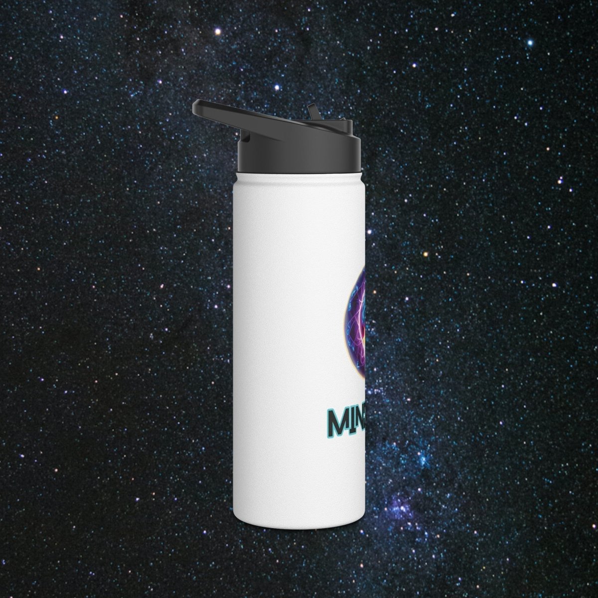 MindLight Stainless Steel Water Bottle, Standard Lid - MindLight Apparel - MindLight Stainless Steel Water Bottle, Standard Lid - 18oz - White -