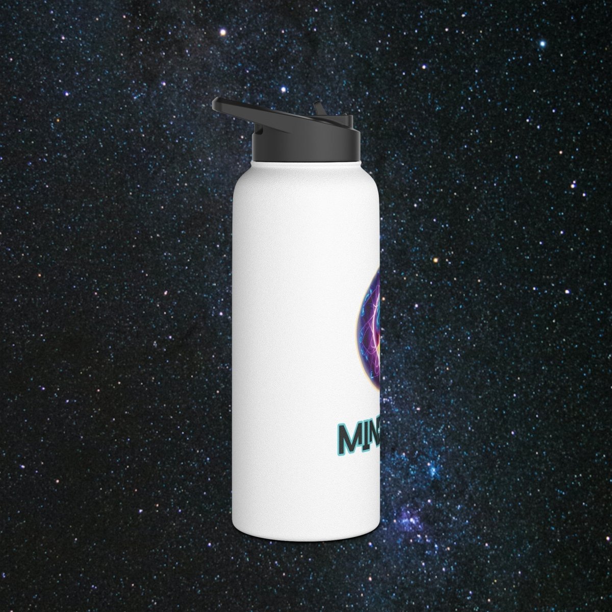MindLight Stainless Steel Water Bottle, Standard Lid - MindLight Apparel - MindLight Stainless Steel Water Bottle, Standard Lid - 18oz - White -