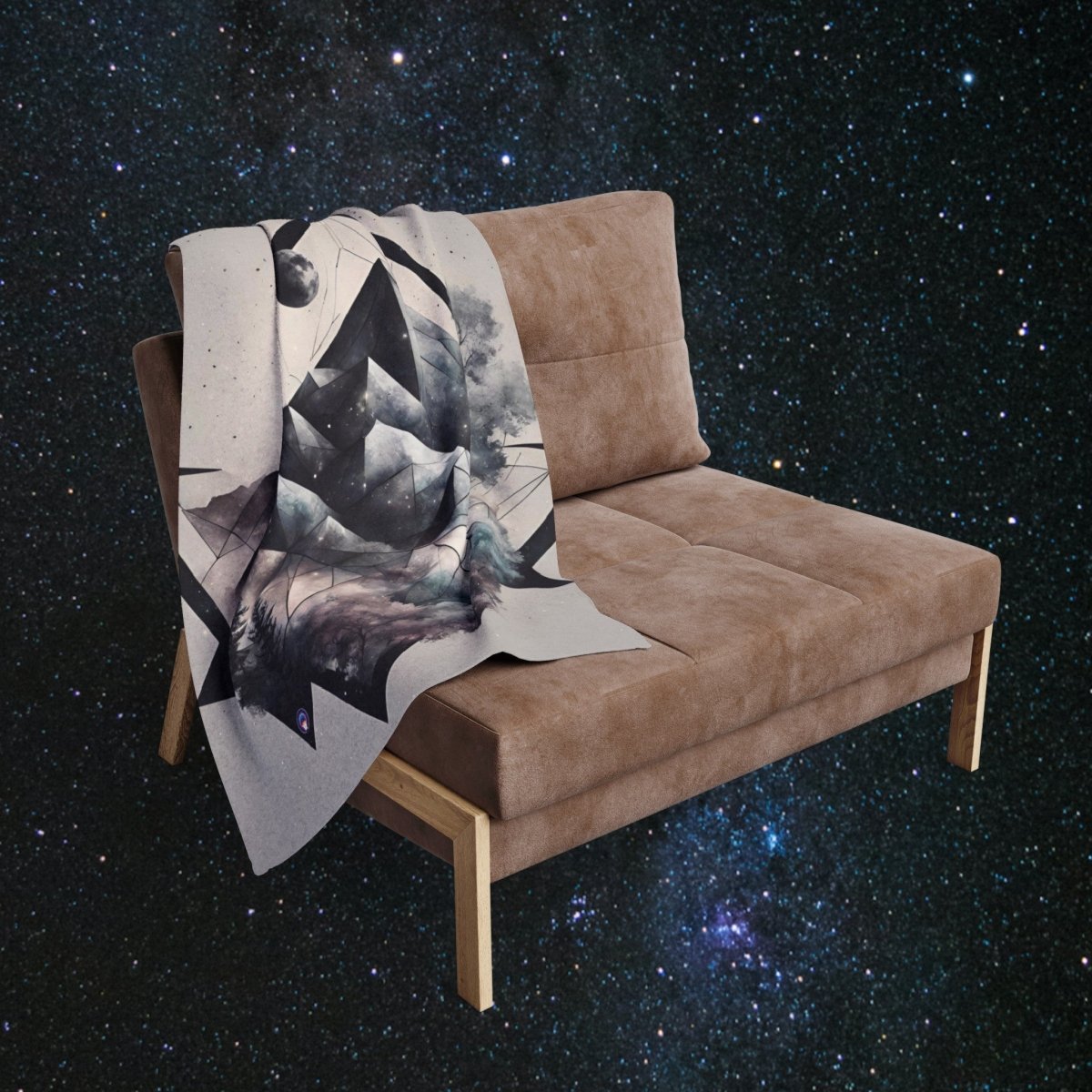 'Mystic Peaks' Fleece Blanket - MindLight Apparel - 'Mystic Peaks' Fleece Blanket - 50" × 60" - -