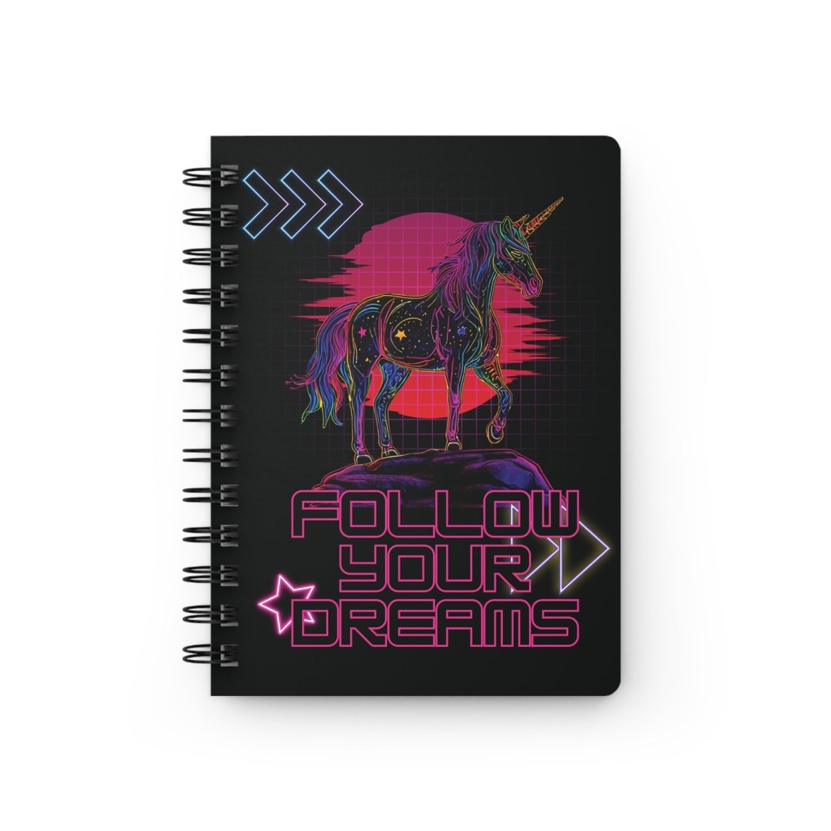 'Neon Dreamer' Spiral Notebook - MindLight Apparel - 'Neon Dreamer' Spiral Notebook - One Size -