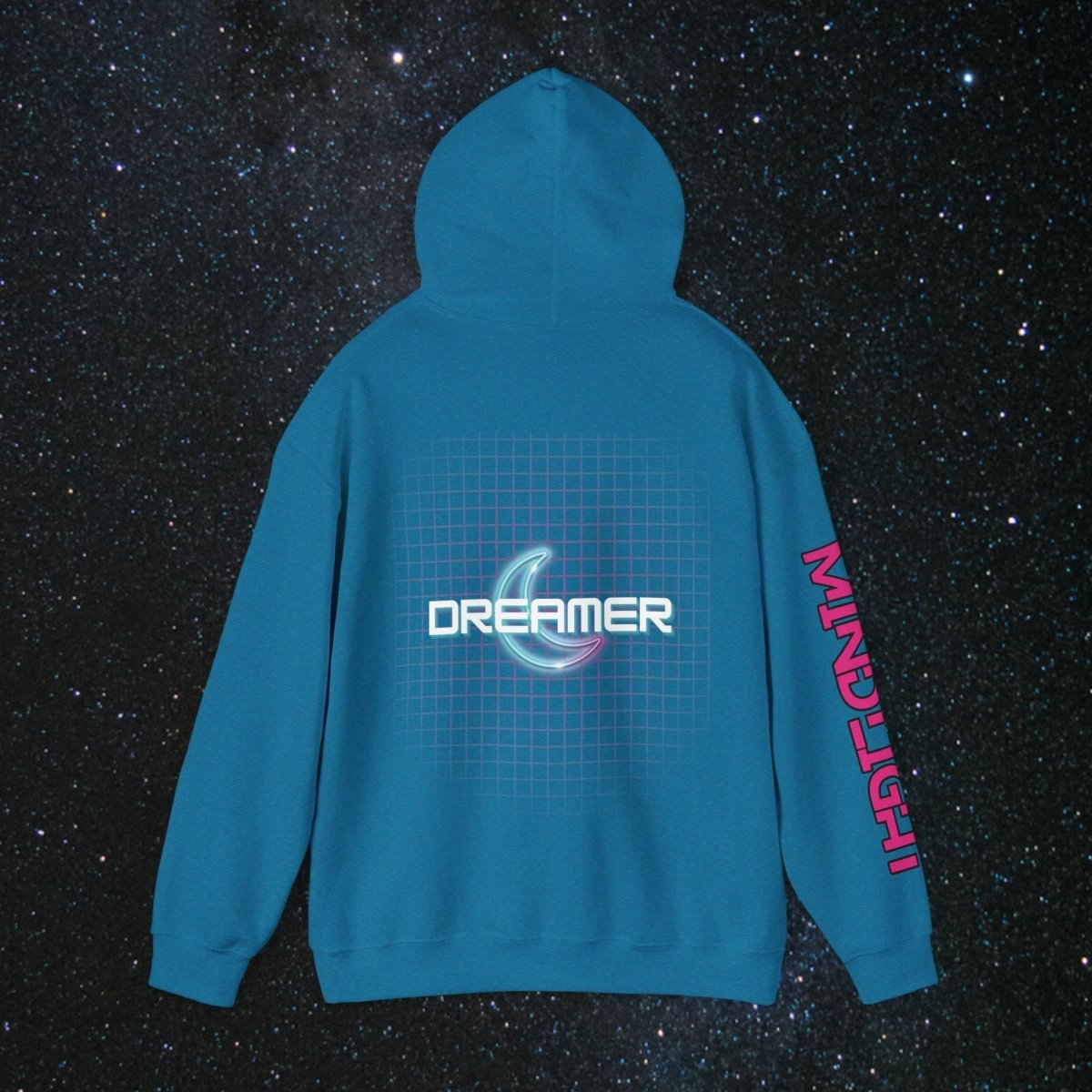 'Neon Dreamer' Women's Pullover Hoodie - MindLight Apparel - 'Neon Dreamer' Women's Pullover Hoodie - Antique Sapphire - S -