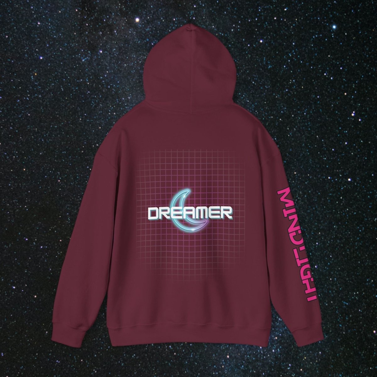 'Neon Dreamer' Women's Pullover Hoodie - MindLight Apparel - 'Neon Dreamer' Women's Pullover Hoodie - Antique Sapphire - S -