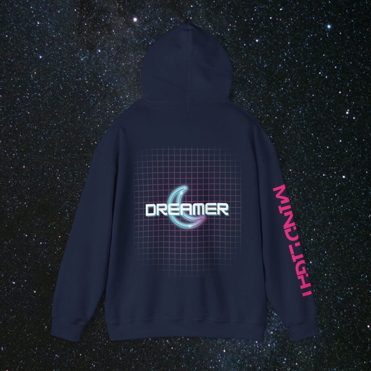 'Neon Dreamer' Women's Pullover Hoodie - MindLight Apparel - 'Neon Dreamer' Women's Pullover Hoodie - Antique Sapphire - S -