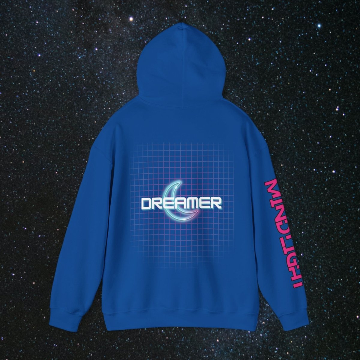 'Neon Dreamer' Women's Pullover Hoodie - MindLight Apparel - 'Neon Dreamer' Women's Pullover Hoodie - Antique Sapphire - S -