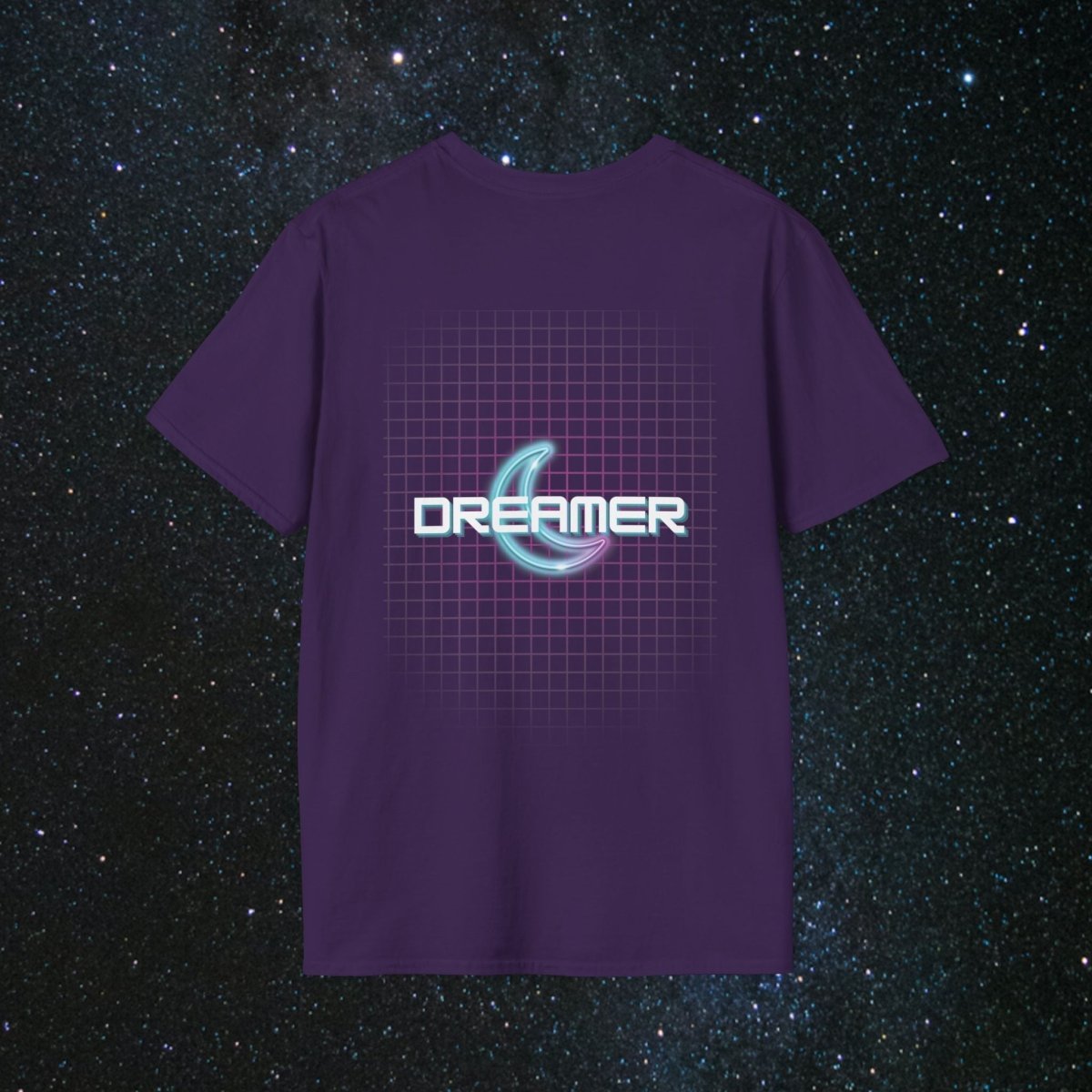 'Neon Dreamer' Women's Softstyle Tee - MindLight Apparel - 'Neon Dreamer' Women's Softstyle Tee - Metro Blue - M -