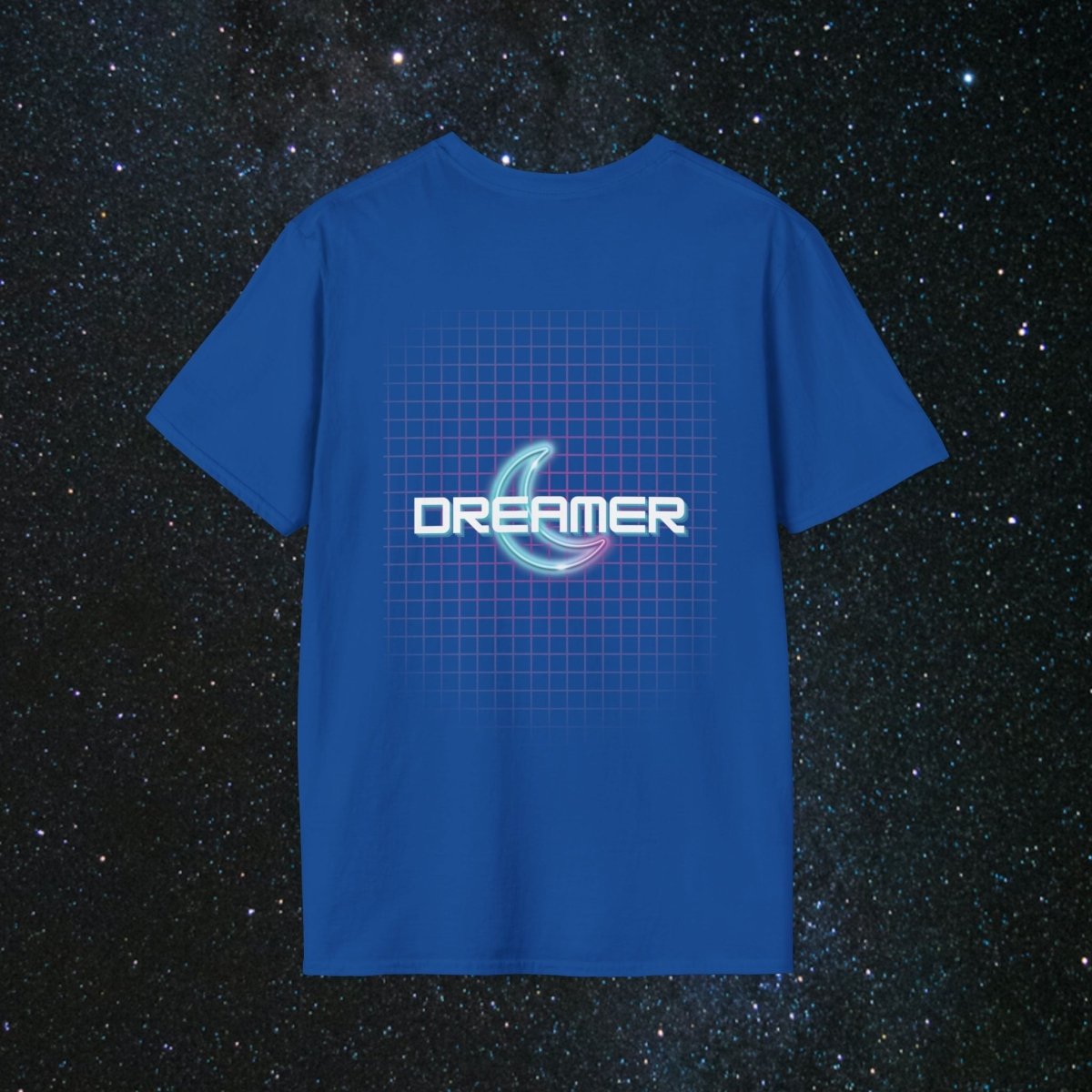 'Neon Dreamer' Women's Softstyle Tee - MindLight Apparel - 'Neon Dreamer' Women's Softstyle Tee - Metro Blue - M -
