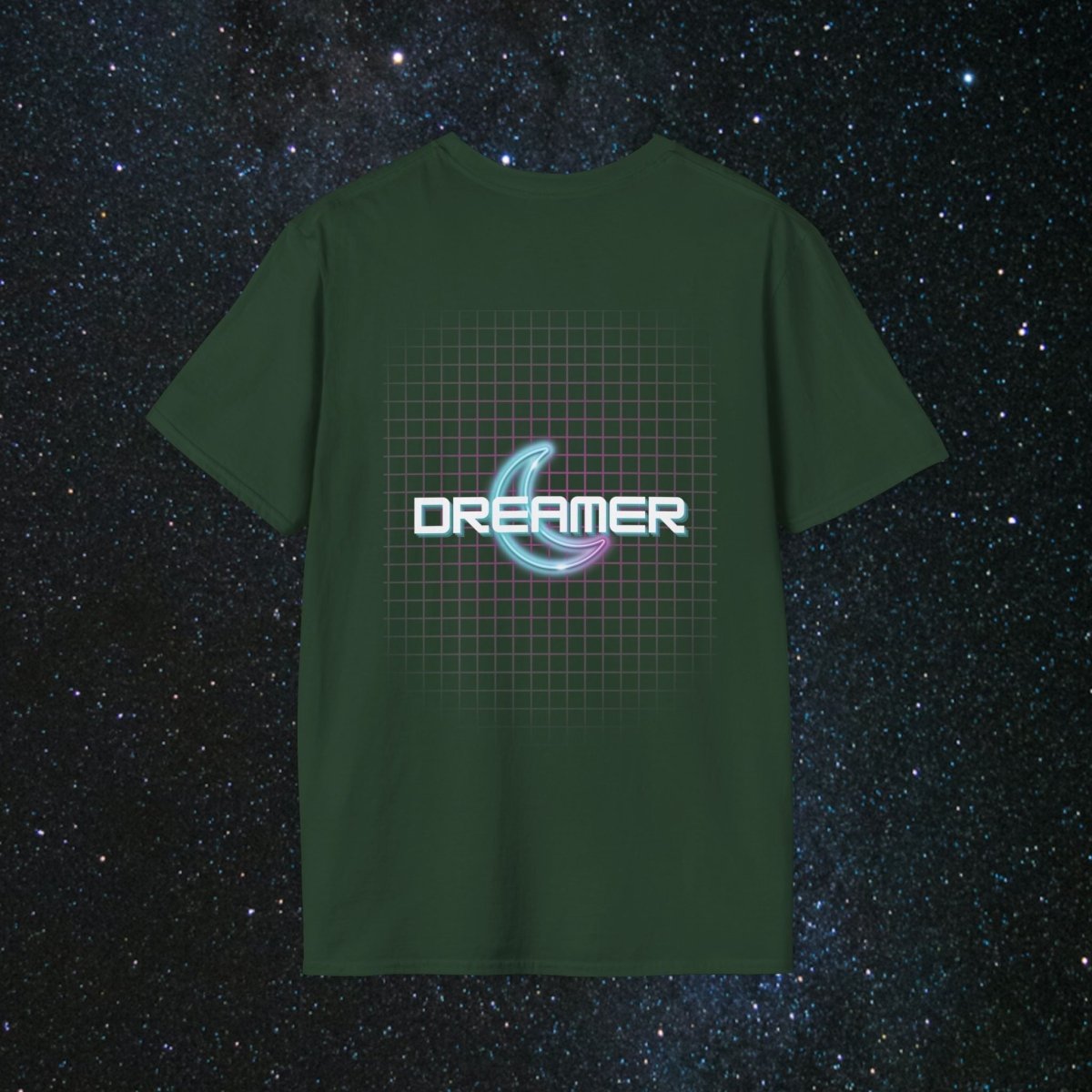 'Neon Dreamer' Women's Softstyle Tee - MindLight Apparel - 'Neon Dreamer' Women's Softstyle Tee - Metro Blue - M -