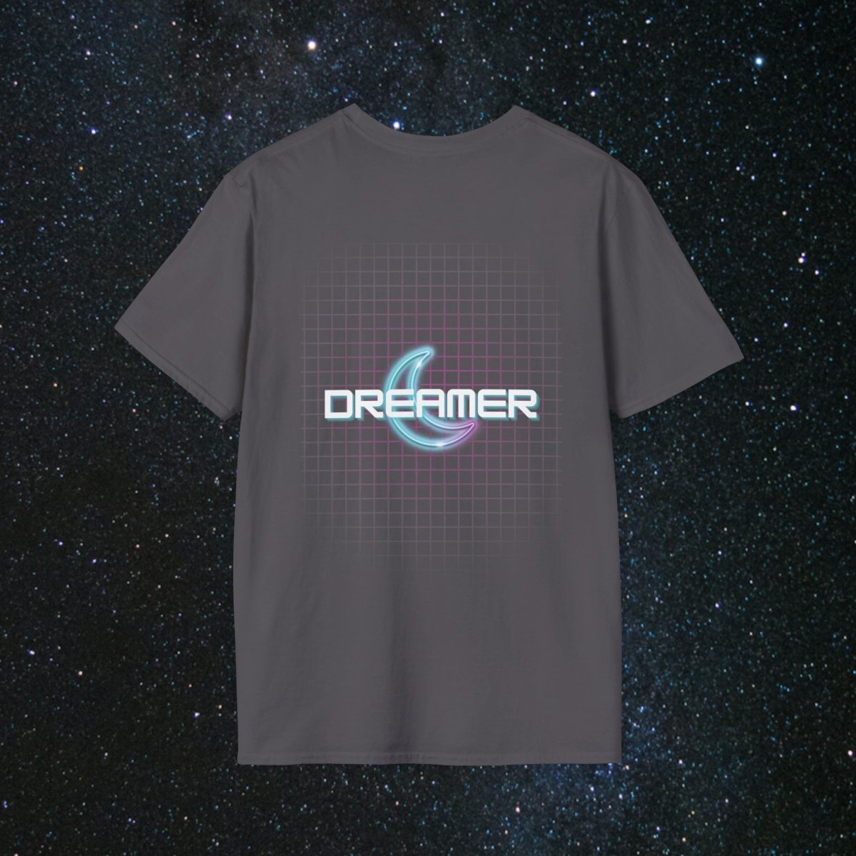 'Neon Dreamer' Women's Softstyle Tee - MindLight Apparel - 'Neon Dreamer' Women's Softstyle Tee - Metro Blue - M -