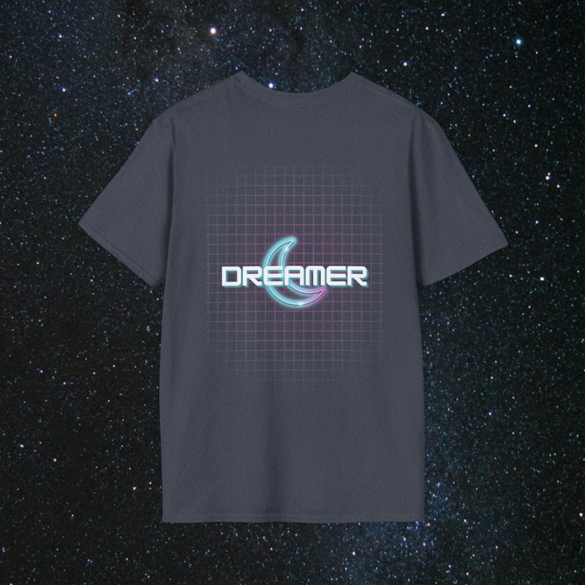 'Neon Dreamer' Women's Softstyle Tee - MindLight Apparel - 'Neon Dreamer' Women's Softstyle Tee - Metro Blue - M -