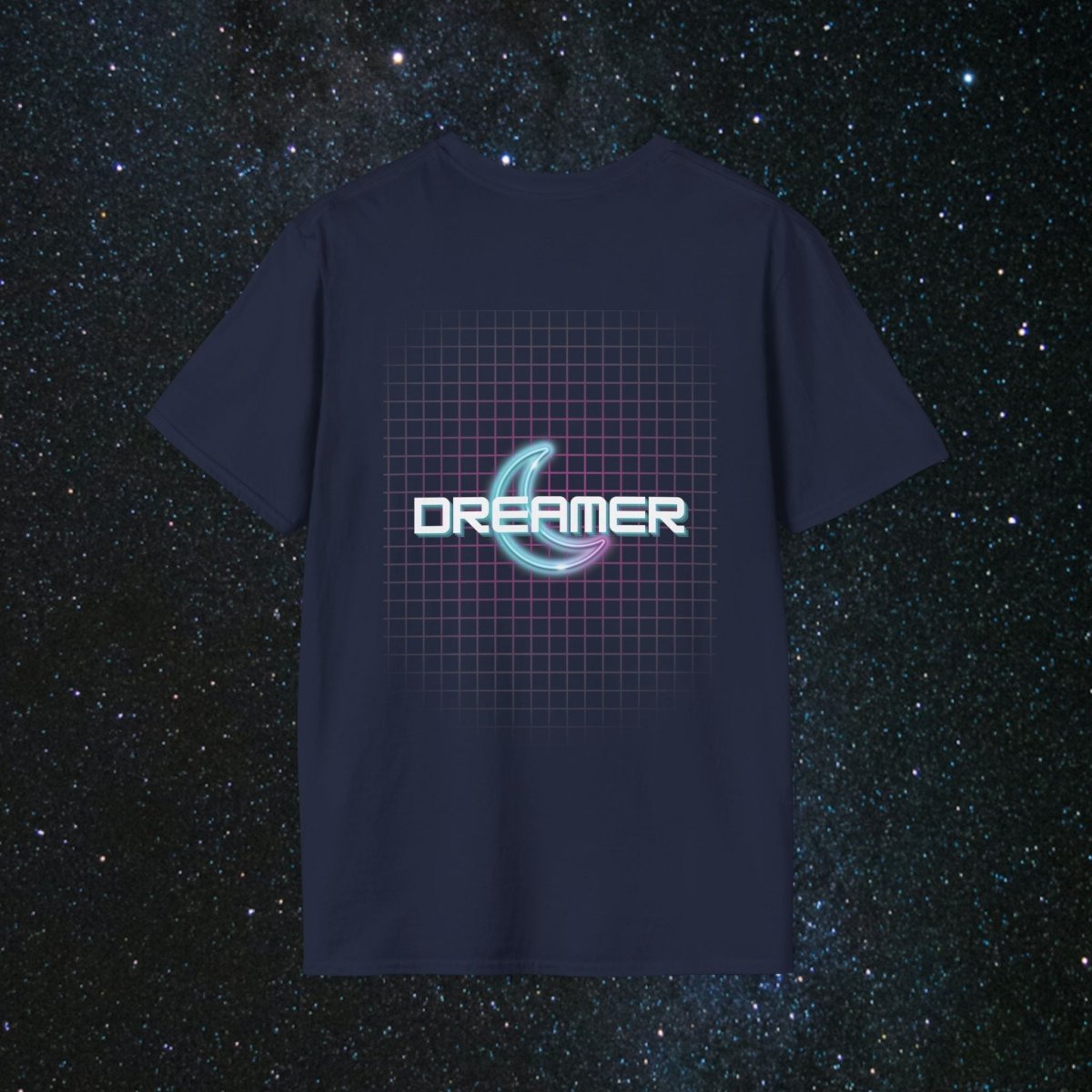 'Neon Dreamer' Women's Softstyle Tee - MindLight Apparel - 'Neon Dreamer' Women's Softstyle Tee - Metro Blue - M -