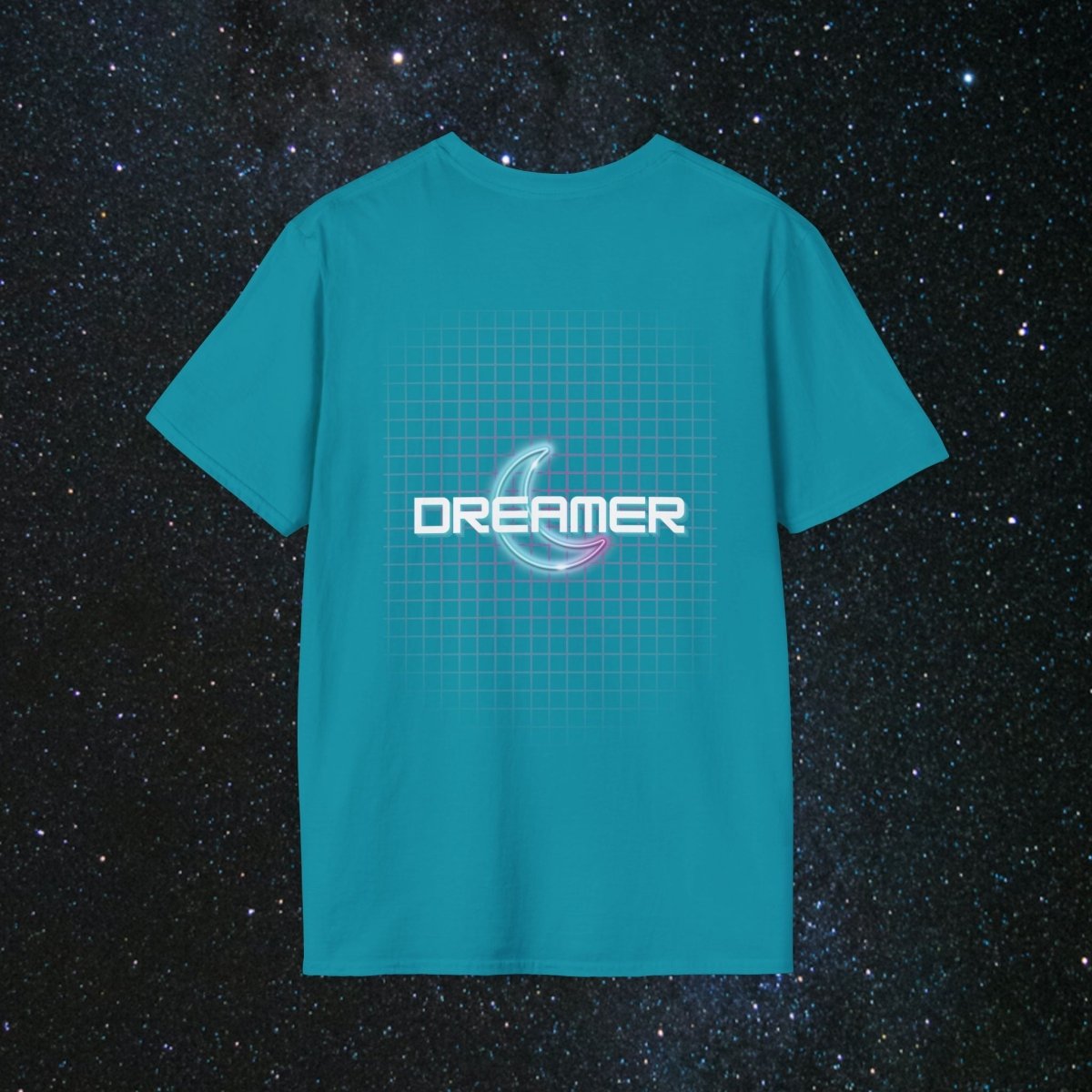 'Neon Dreamer' Women's Softstyle Tee - MindLight Apparel - 'Neon Dreamer' Women's Softstyle Tee - Metro Blue - M -