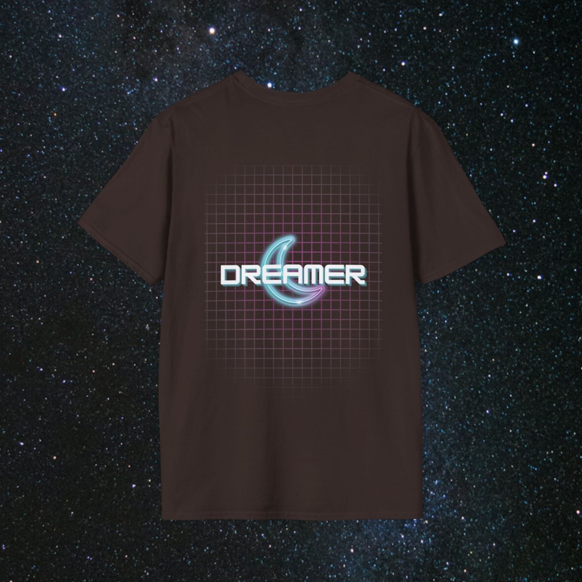 'Neon Dreamer' Women's Softstyle Tee - MindLight Apparel - 'Neon Dreamer' Women's Softstyle Tee - Metro Blue - M -