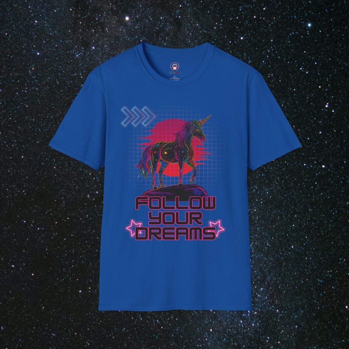 'Neon Dreamer' Women's Softstyle Tee - MindLight Apparel - 'Neon Dreamer' Women's Softstyle Tee - Royal - S -