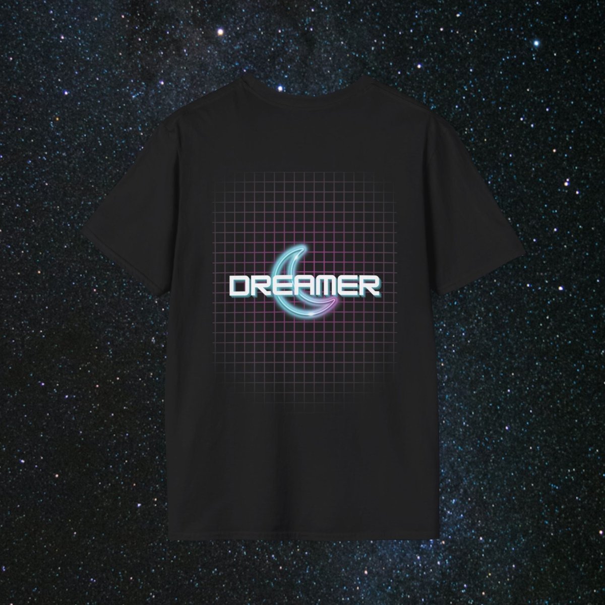 'Neon Dreamer' Women's Softstyle Tee - MindLight Apparel - 'Neon Dreamer' Women's Softstyle Tee - Metro Blue - M -