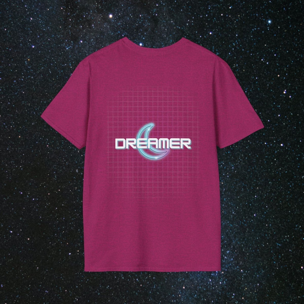 'Neon Dreamer' Women's Softstyle Tee - MindLight Apparel - 'Neon Dreamer' Women's Softstyle Tee - Metro Blue - M -