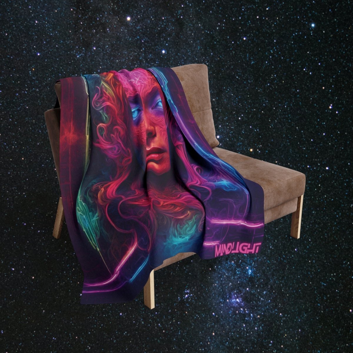 Neon Esoteric Fleece Blanket - MindLight Apparel - Neon Esoteric Fleece Blanket - 50" × 60" - -