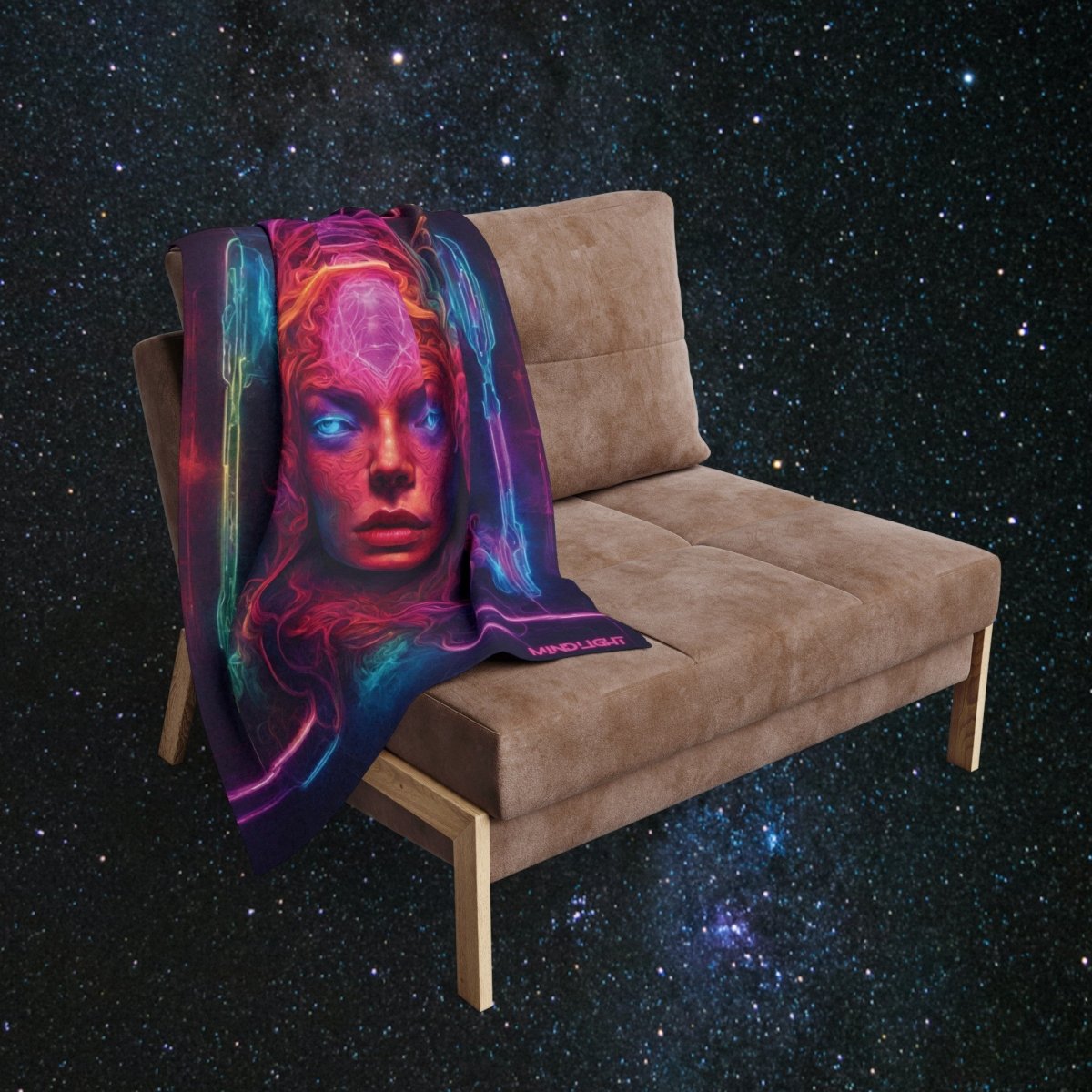 Neon Esoteric Fleece Blanket - MindLight Apparel - Neon Esoteric Fleece Blanket - 50" × 60" - -