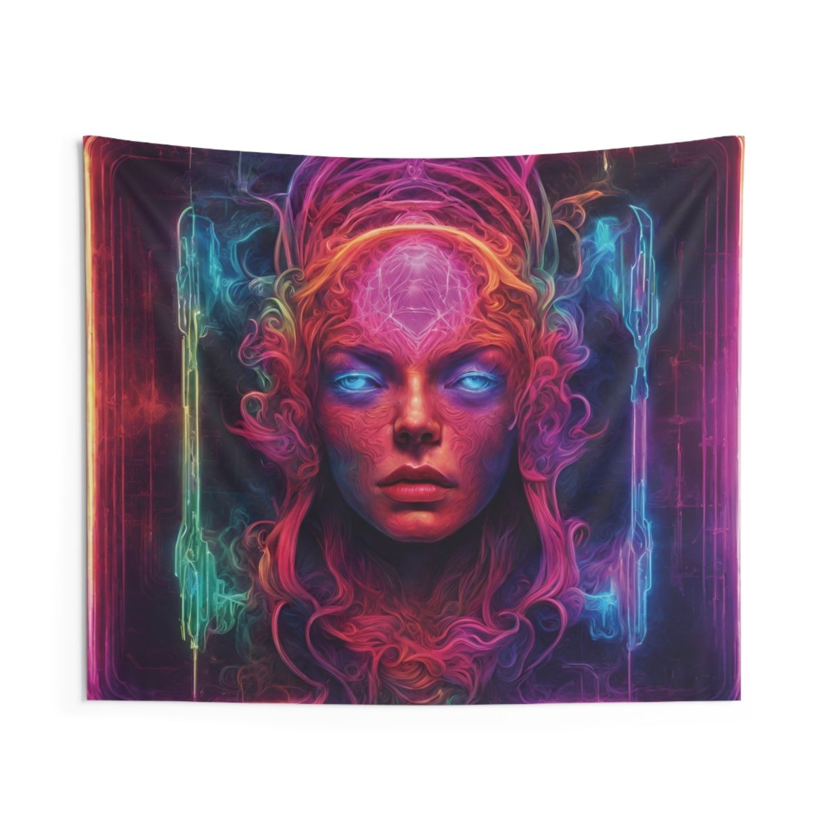 Neon Esoteric Indoor Wall Tapestry - MindLight Apparel - Neon Esoteric Indoor Wall Tapestry - 60" × 50" - -