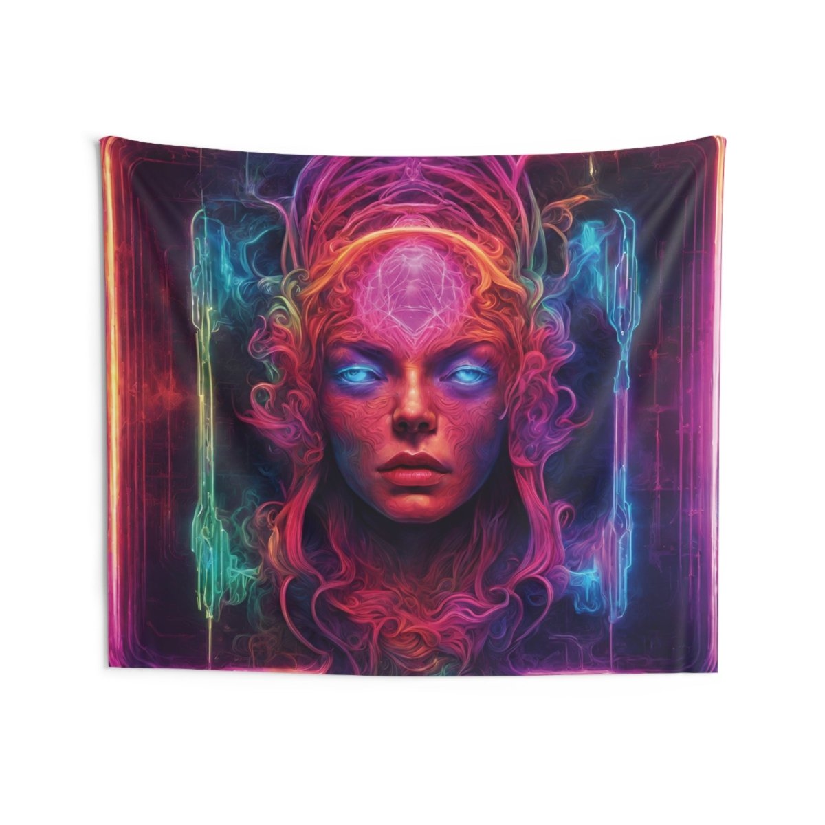 Neon Esoteric Indoor Wall Tapestry - MindLight Apparel - Neon Esoteric Indoor Wall Tapestry - 80" × 68" - -