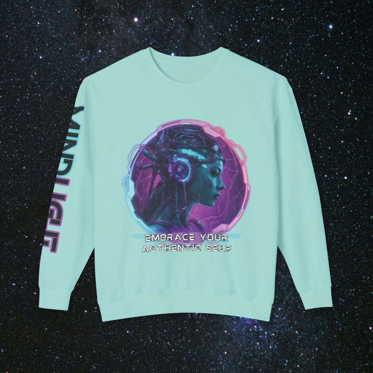 'Neon Goddess' Authentic Self - Long Sleeve Women's Tee - MindLight Apparel - 'Neon Goddess' Authentic Self - Long Sleeve Women's Tee - Chalky Mint - S -