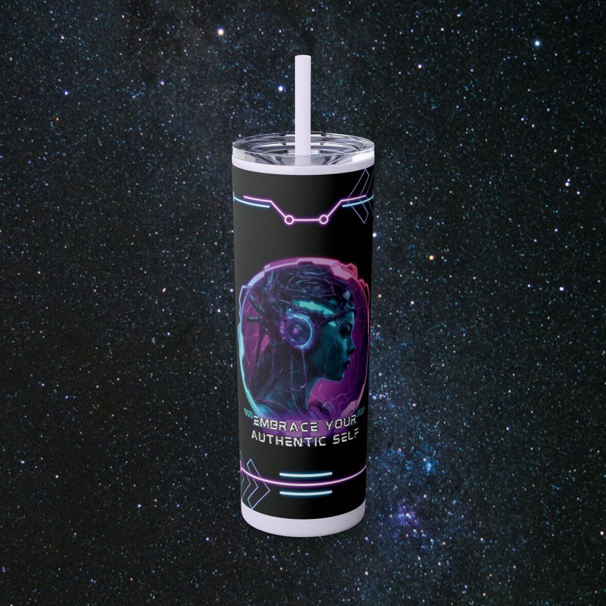 'Neon Goddess' Authentic Self - Tumbler - MindLight Apparel - 'Neon Goddess' Authentic Self - Tumbler - Glossy - Glitter Lilac -