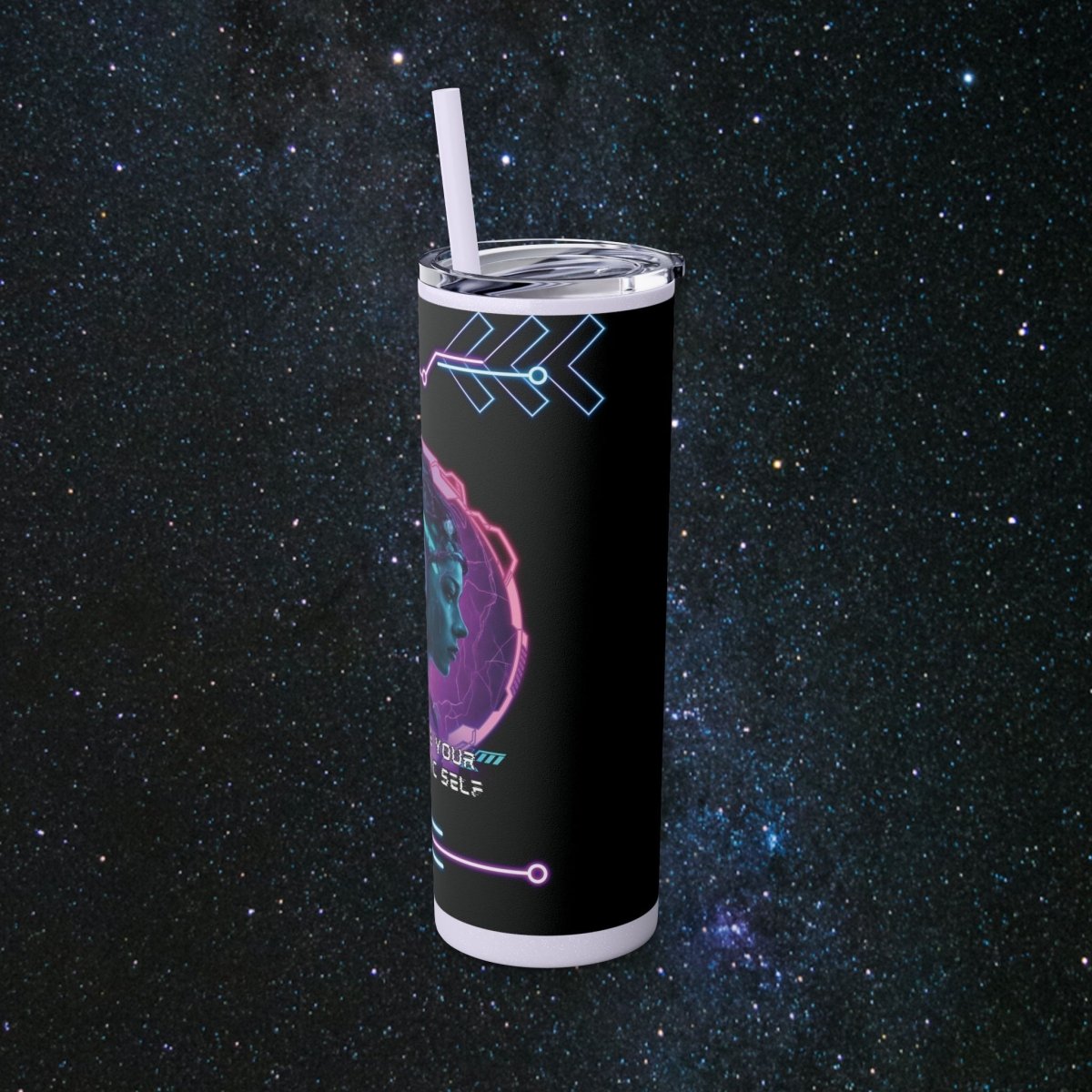 'Neon Goddess' Authentic Self - Tumbler - MindLight Apparel - 'Neon Goddess' Authentic Self - Tumbler - Glossy - White -