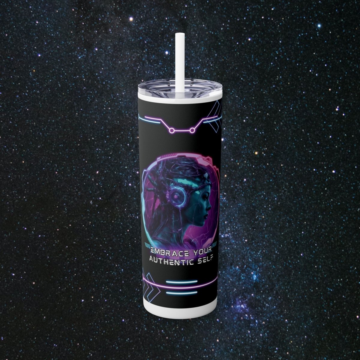 'Neon Goddess' Authentic Self - Tumbler - MindLight Apparel - 'Neon Goddess' Authentic Self - Tumbler - Glossy - White -
