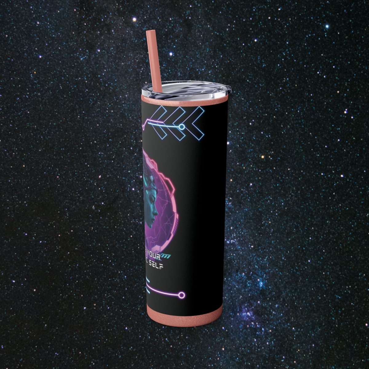 'Neon Goddess' Authentic Self - Tumbler - MindLight Apparel - 'Neon Goddess' Authentic Self - Tumbler - Glossy - White -