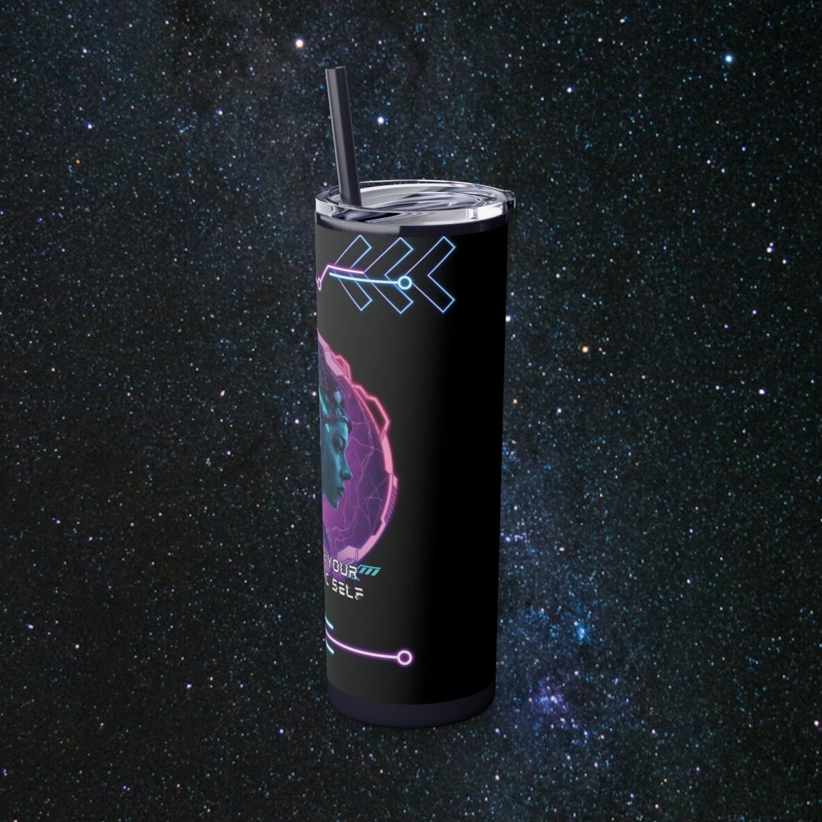 'Neon Goddess' Authentic Self - Tumbler - MindLight Apparel - 'Neon Goddess' Authentic Self - Tumbler - Glossy - White -