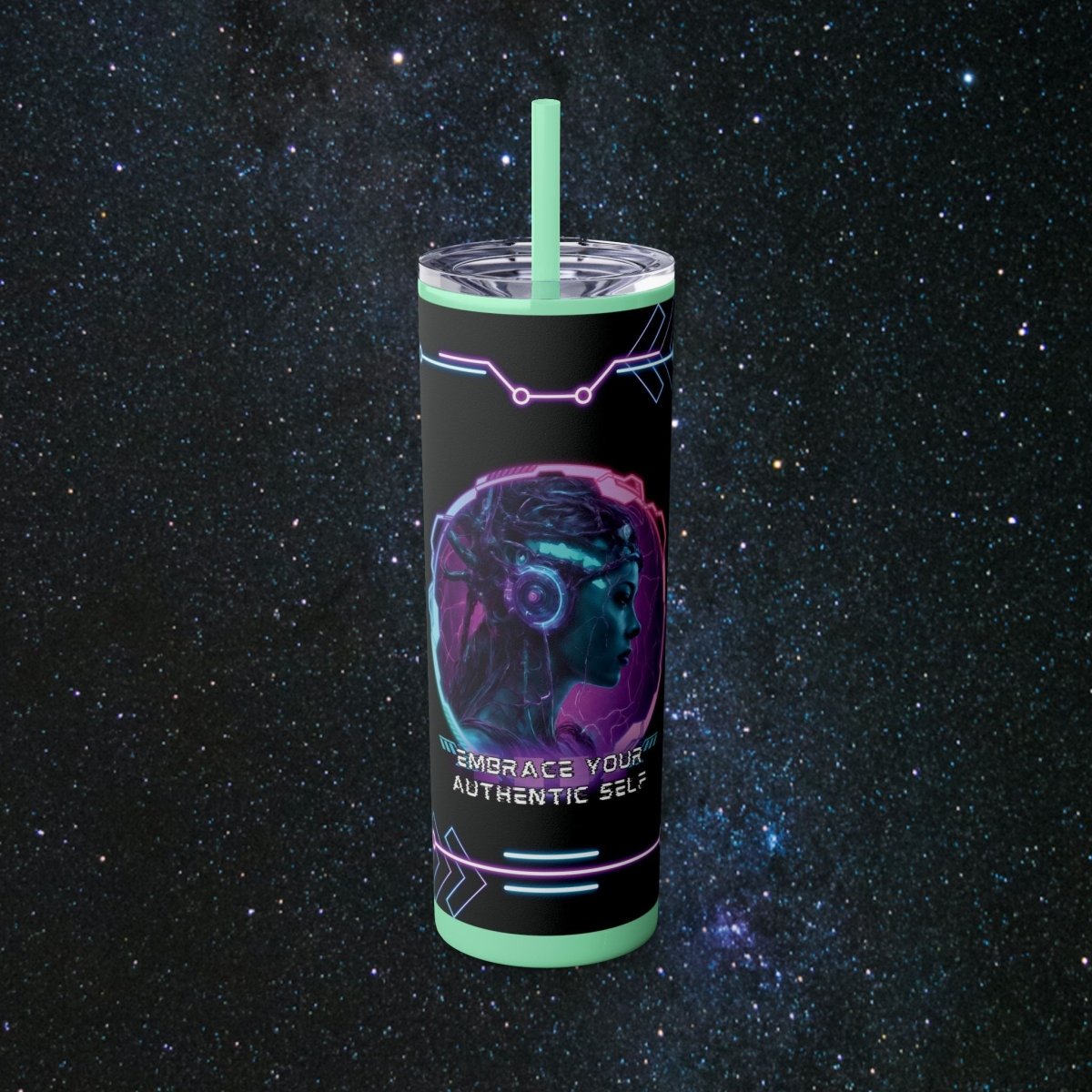 'Neon Goddess' Authentic Self - Tumbler - MindLight Apparel - 'Neon Goddess' Authentic Self - Tumbler - Glossy - Mint -