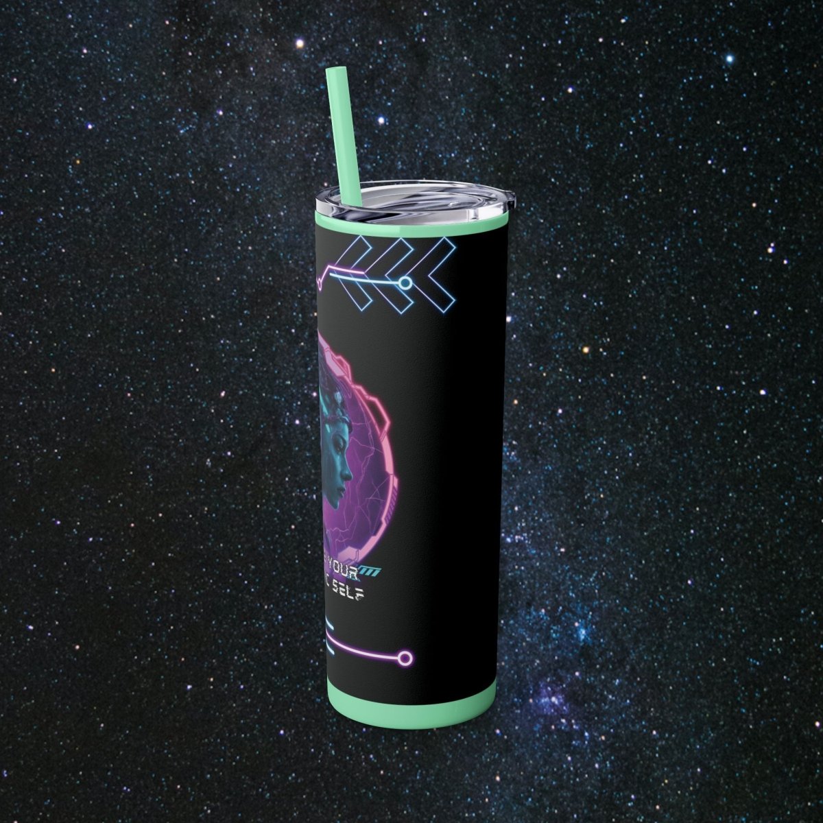 'Neon Goddess' Authentic Self - Tumbler - MindLight Apparel - 'Neon Goddess' Authentic Self - Tumbler - Glossy - White -