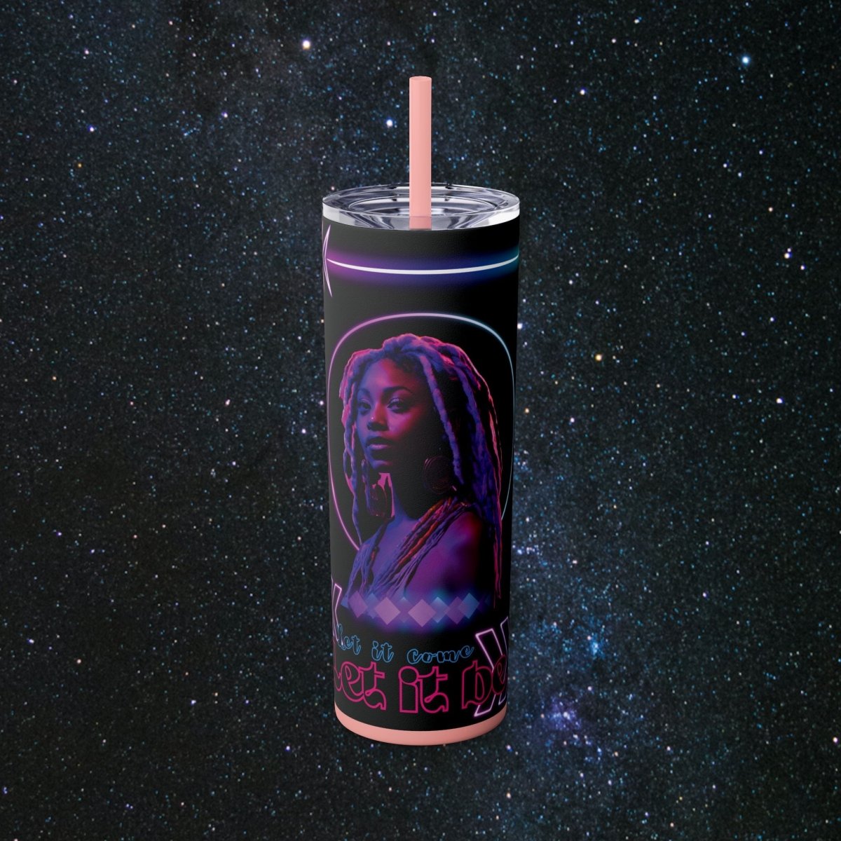 'Neon Goddess' Let It Be - Tumbler - MindLight Apparel - 'Neon Goddess' Let It Be - Tumbler - Glossy - Carnation Pink -